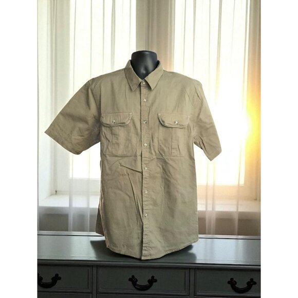 Ocean Current Mens Olive Green Short Sleeve Button-Up Shirt - Picture 8 of 12